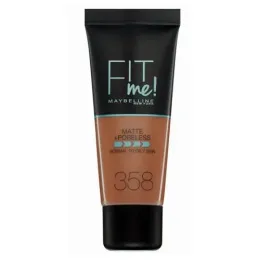 3 X Maybelline Fit Me Foundation Matte & Poreless 358 Latte