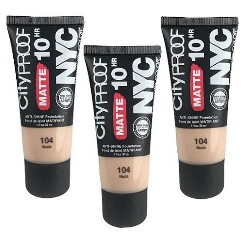 NYC City Proof 10HR Matte Foundation 104 Nude x 3